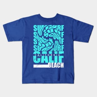 California beach swirl typography Kids T-Shirt